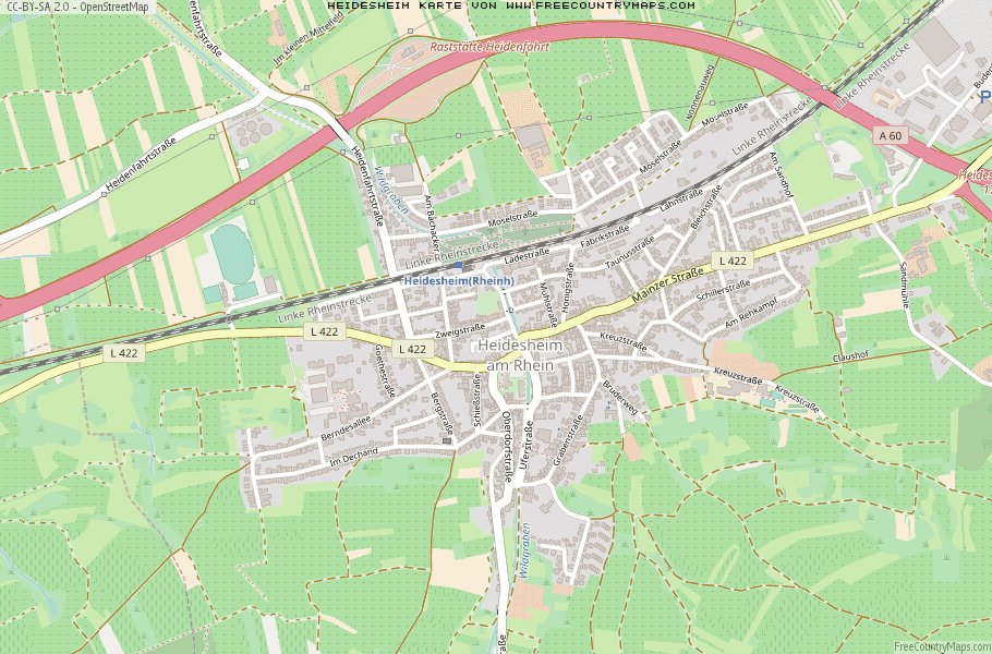 Karte Von Heidesheim Deutschland
