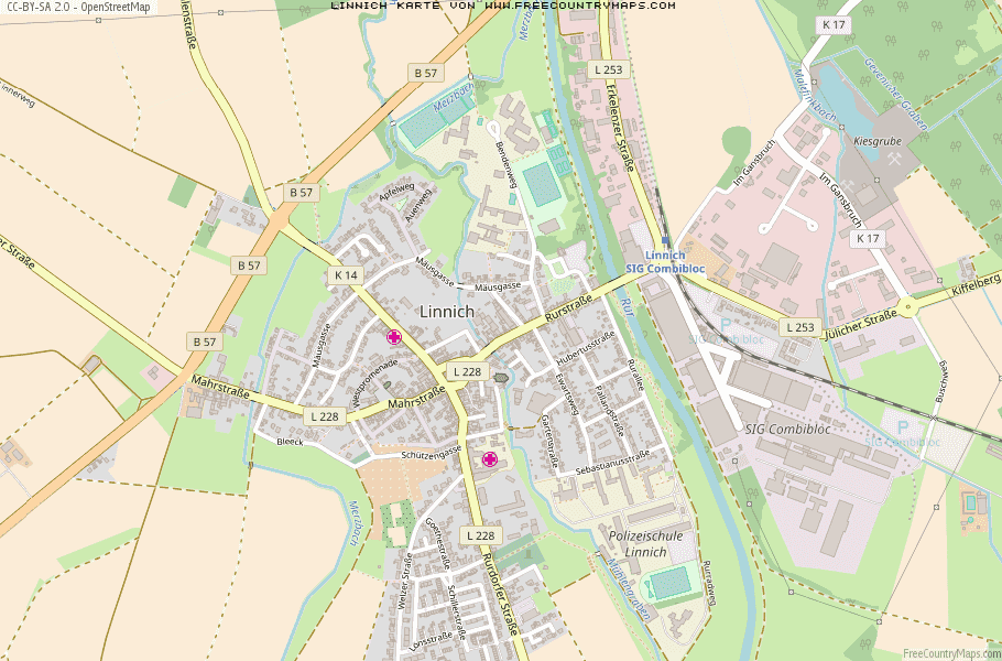 Karte Von Linnich Deutschland