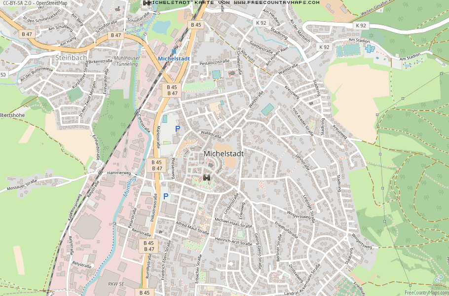 Karte Von Michelstadt Deutschland