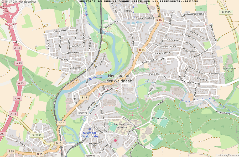 Karte Von Neustadt an der Waldnaab Deutschland