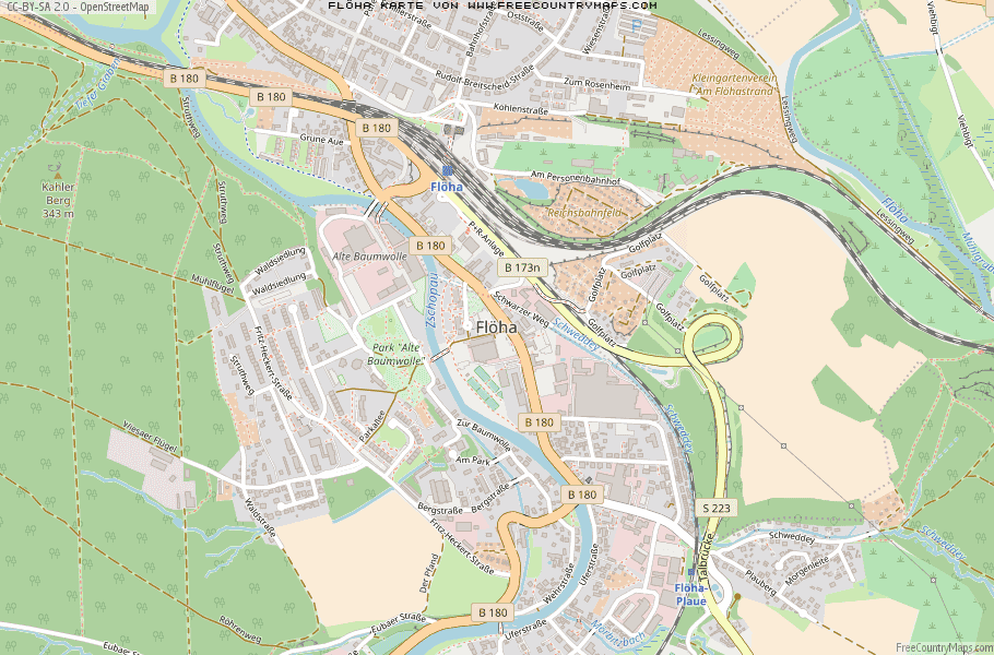 Karte Von Flöha Deutschland