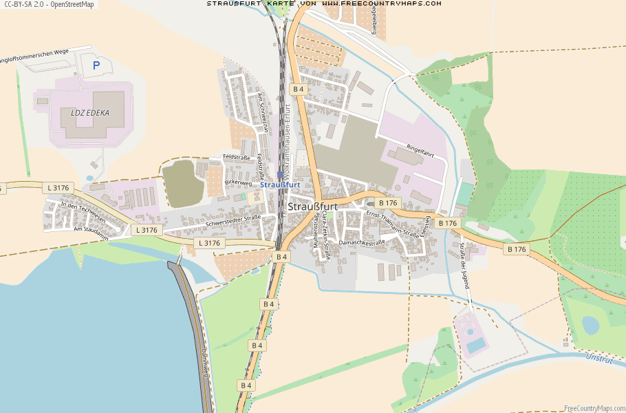 Karte Von Straußfurt Deutschland