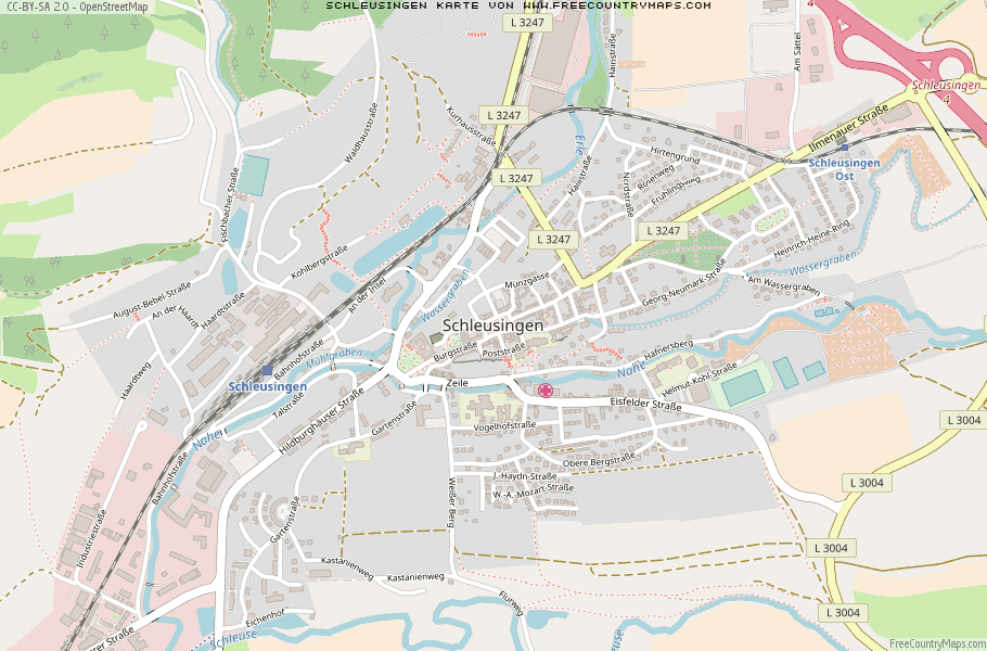 Karte Von Schleusingen Deutschland