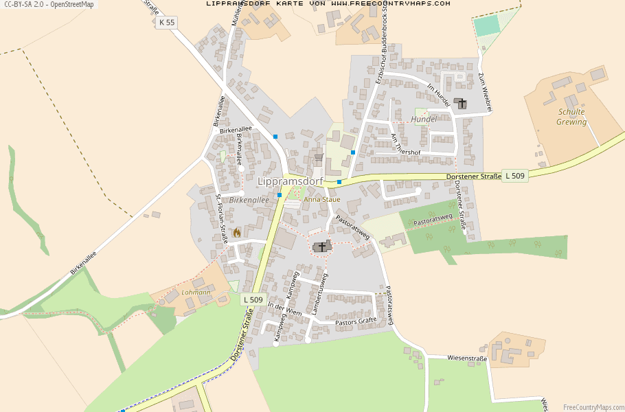 Karte Von Lippramsdorf Deutschland