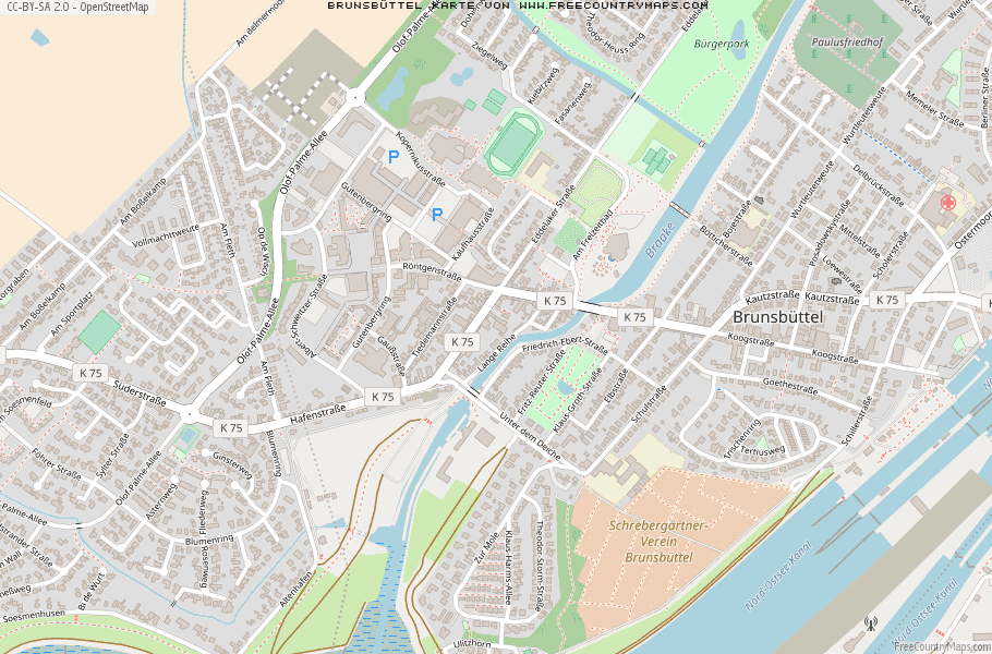 Karte Von Brunsbüttel Deutschland