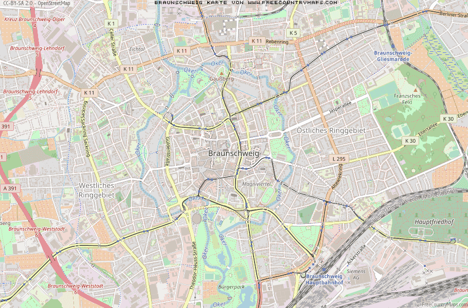 Karte Von Braunschweig Deutschland