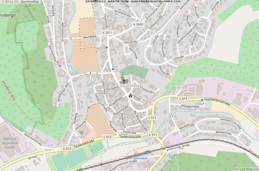 Karte Von Grünsfeld Deutschland