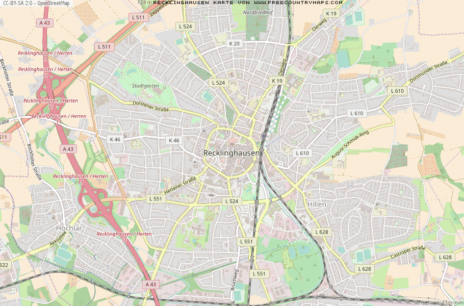 Karte Von Recklinghausen Deutschland