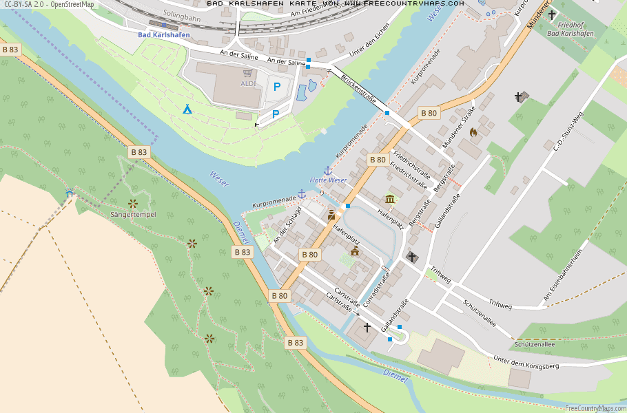 Karte Von Bad Karlshafen Deutschland