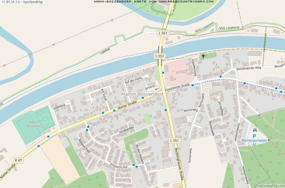 Karte Von Hamm-Bossendorf Deutschland