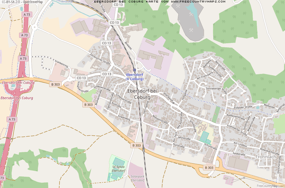 Karte Von Ebersdorf bei Coburg Deutschland
