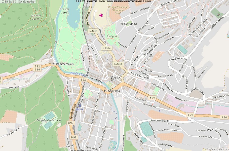 Karte Von Greiz Deutschland