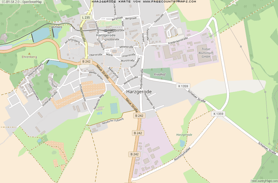 Karte Von Harzgerode Deutschland