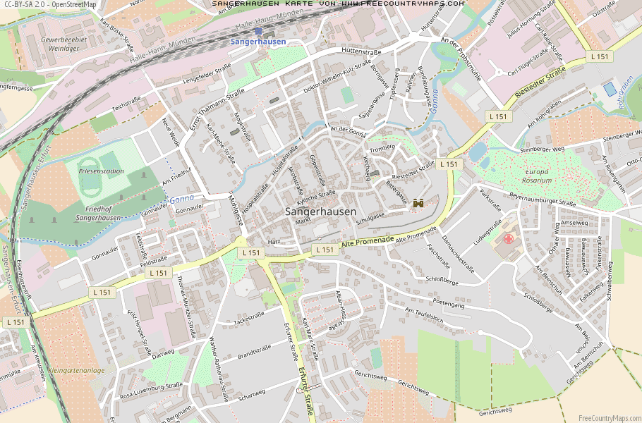 Karte Von Sangerhausen Deutschland