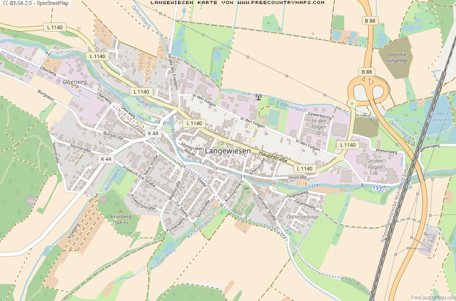 Karte Von Langewiesen Deutschland