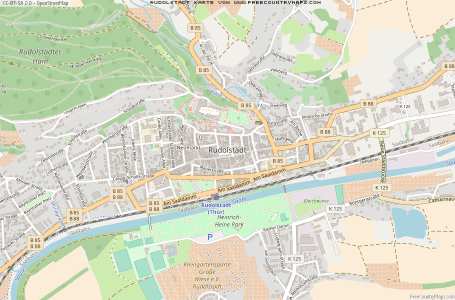 Karte Von Rudolstadt Deutschland
