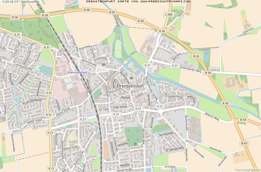 Karte Von Drensteinfurt Deutschland