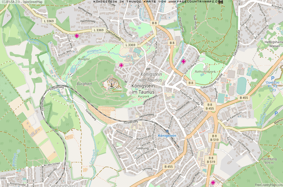 Karte Von Königstein im Taunus Deutschland