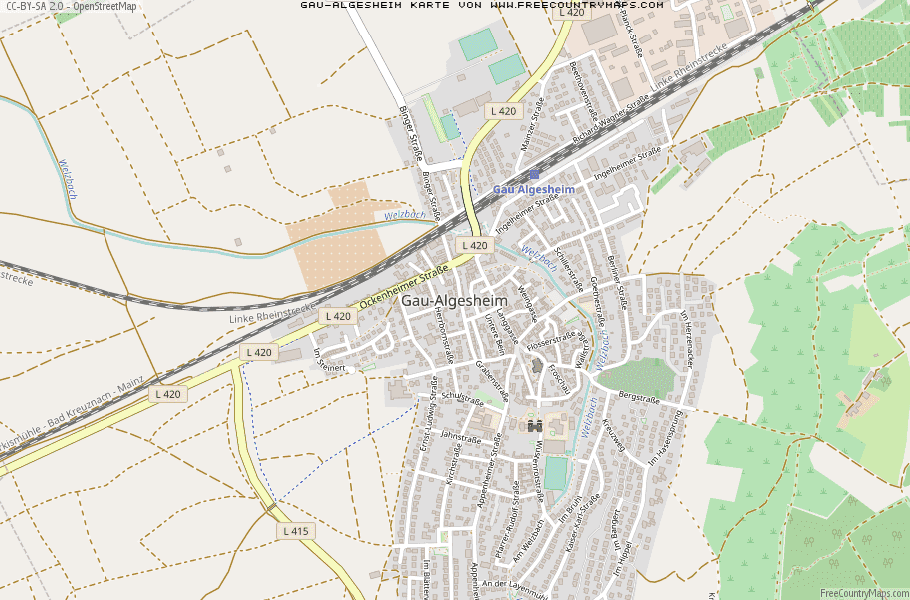 Karte Von Gau-Algesheim Deutschland