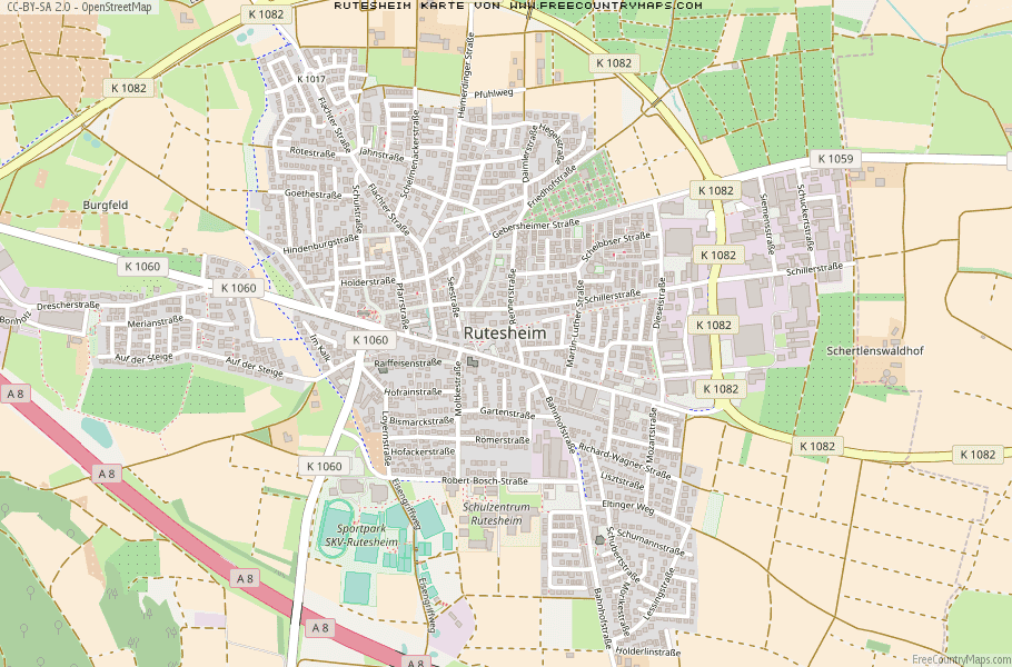 Karte Von Rutesheim Deutschland