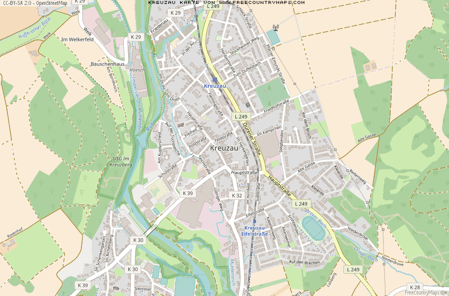 Karte Von Kreuzau Deutschland