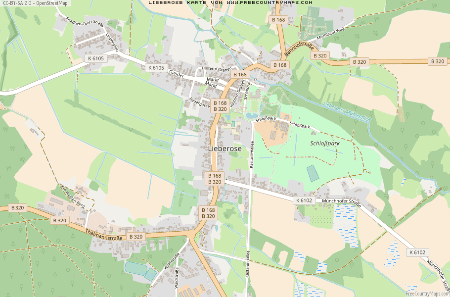 Karte Von Lieberose Deutschland
