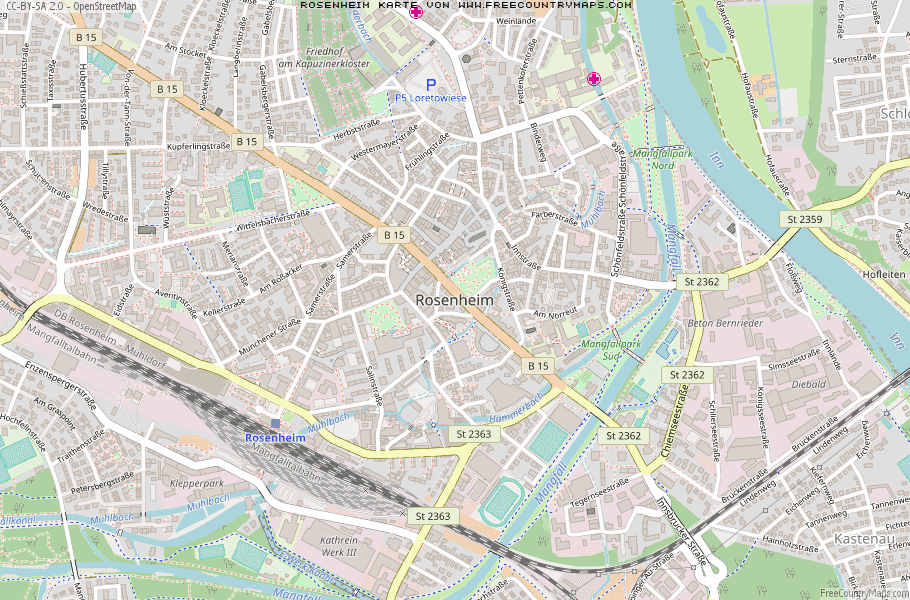 Karte Von Rosenheim Deutschland