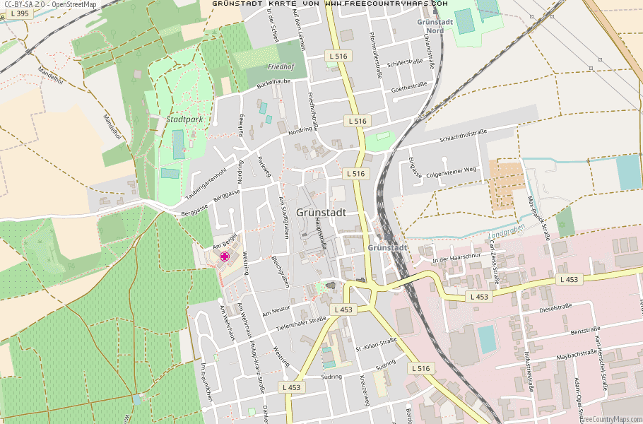 Karte Von Grünstadt Deutschland
