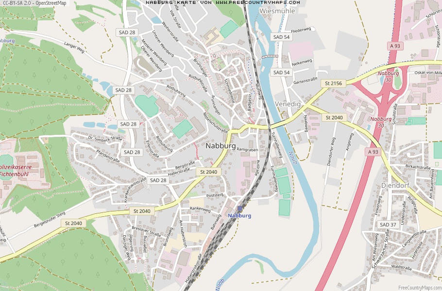 Karte Von Nabburg Deutschland