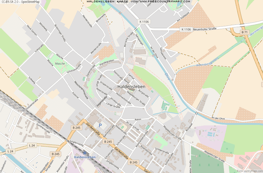 Karte Von Haldensleben Deutschland