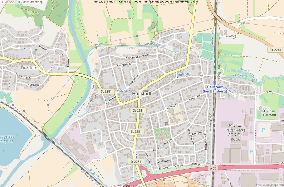 Karte Von Hallstadt Deutschland