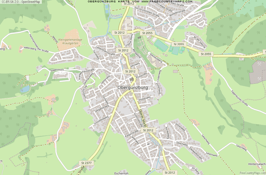 Karte Von Obergünzburg Deutschland