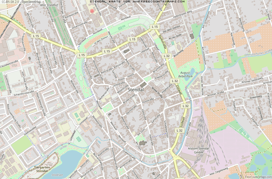 Karte Von Stendal Deutschland
