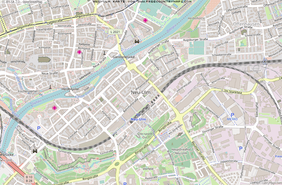 Karte Von Neu-Ulm Deutschland