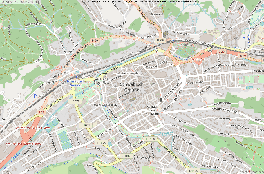 Karte Von Schwäbisch Gmünd Deutschland