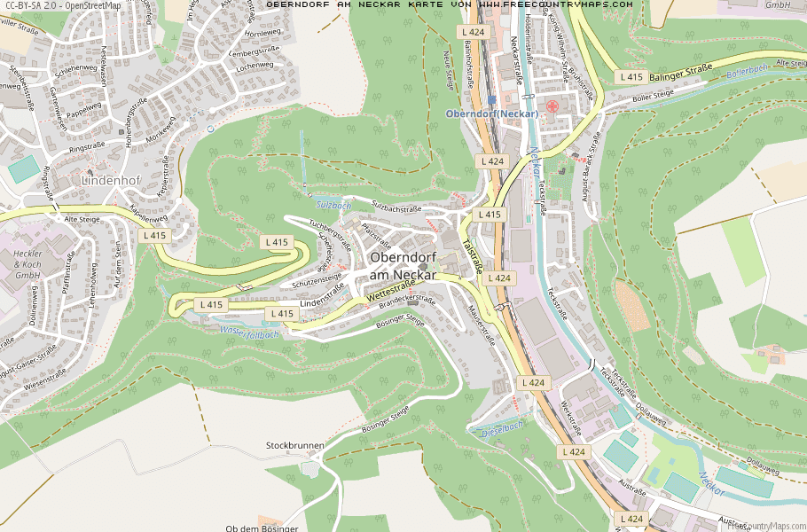 Karte Von Oberndorf am Neckar Deutschland