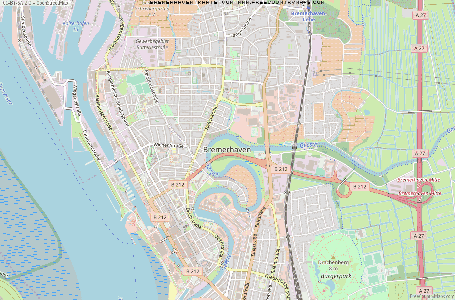 Karte Von Bremerhaven Deutschland