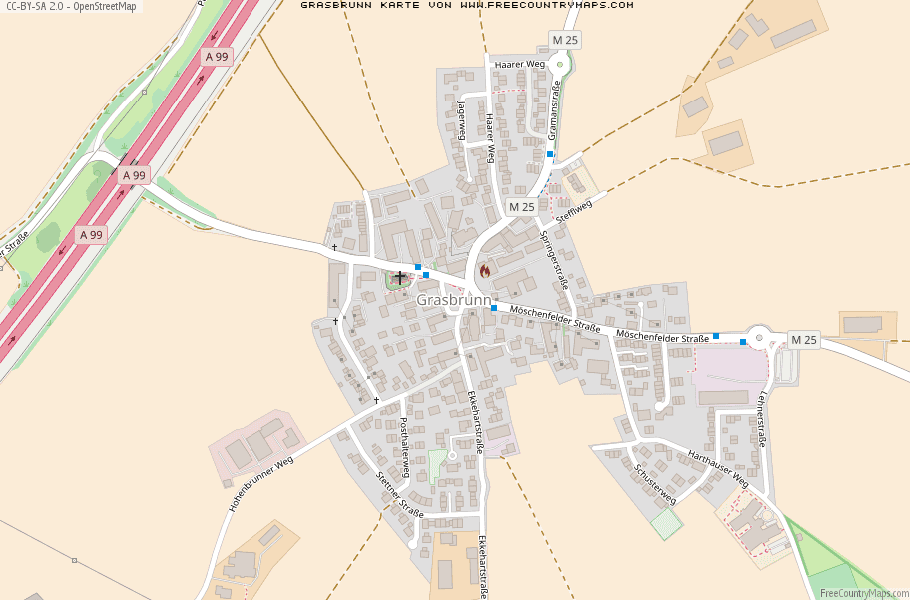 Karte Von Grasbrunn Deutschland
