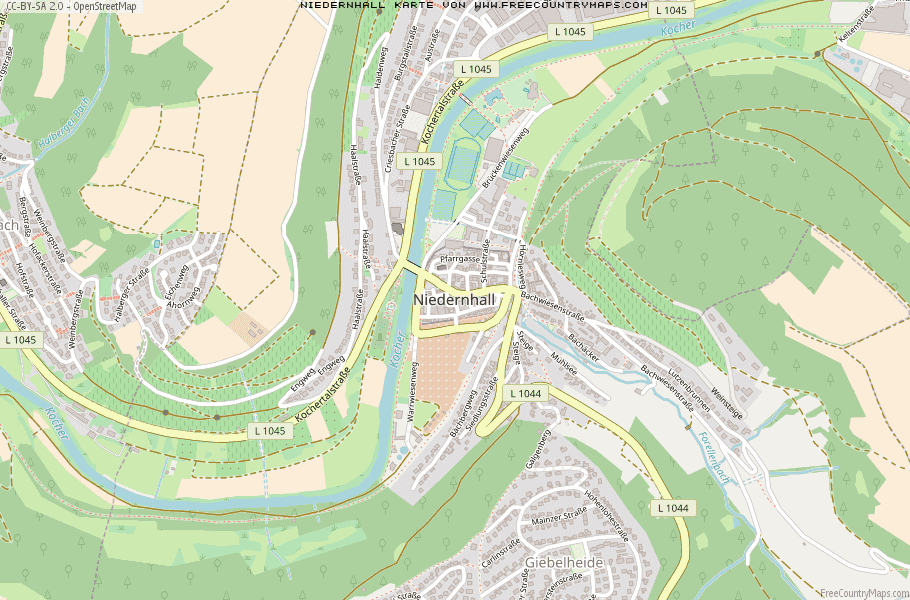 Karte Von Niedernhall Deutschland