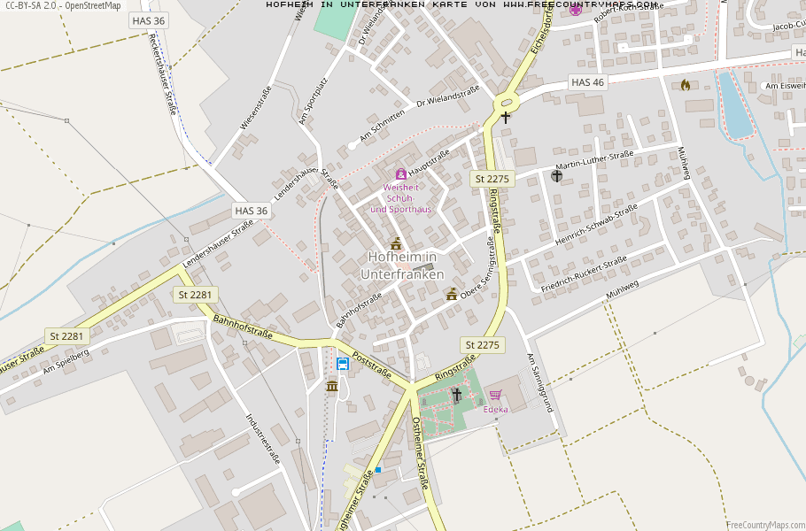 Karte Von Hofheim in Unterfranken Deutschland