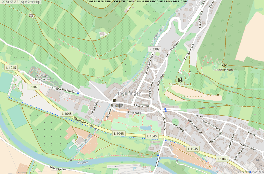 Karte Von Ingelfingen Deutschland