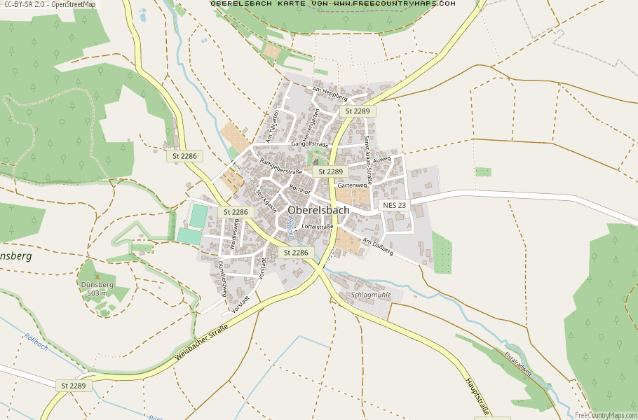 Karte Von Oberelsbach Deutschland