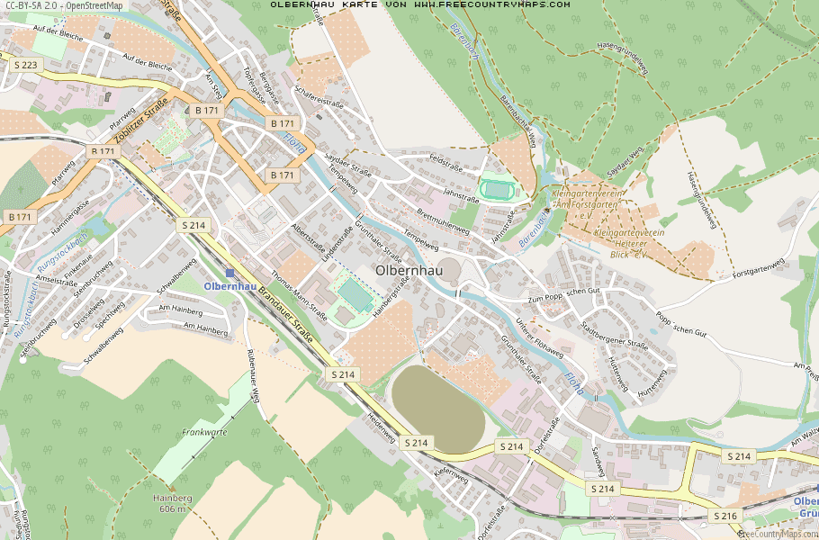 Karte Von Olbernhau Deutschland
