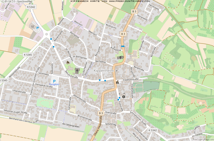 Karte Von Kippenheim Deutschland