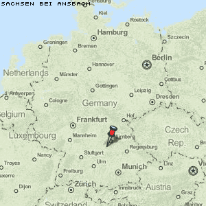 Sachsen bei Ansbach Karte Deutschland