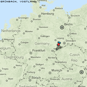 Grünbach, Vogtland Karte Deutschland