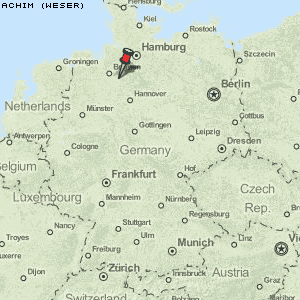 Achim (Weser) Karte Deutschland