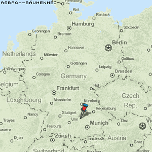 Asbach-Bäumenheim Karte Deutschland
