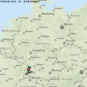 Freiburg im Breisgau Karte Deutschland