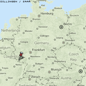 Dillingen / Saar Karte Deutschland